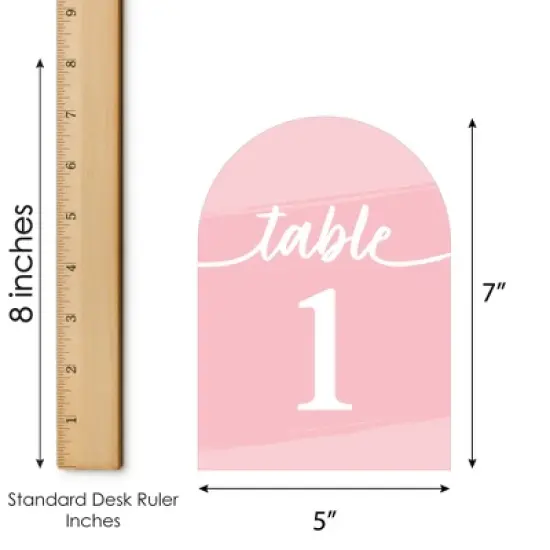 Big Dot of Happiness Pink Elegantly Simple - Wedding Receptions, Parties or Events Double-Sided 5 x 7 inches Cards - Table Numbers - 1-20 image {6}