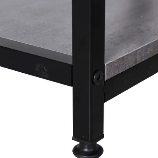 HOMCOM 55 Inch Home Office Computer Desk Study Writing Workstation with Storage Shelves, Elevated Monitor Shelf, CPU Stand image {5}