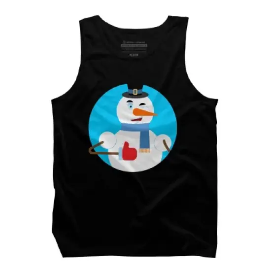 Men's Design By Humans Snowman thumbs up winks emoji. New Year and Christmas By Roplon Tank Top image {4}