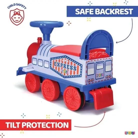 Ride On Toy Train with Tracks - Electric Features Fun Flashing Lights and Music, Storage Seat, 16 Tracks - Playable Without Tracks &ndash; Play22Usa image {3}
