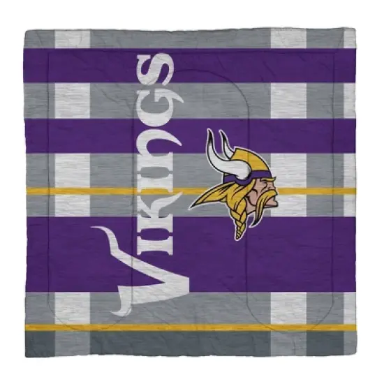 NFL Minnesota Vikings Heathered Stripe Queen Bed in a Bag - 3pc image {1}