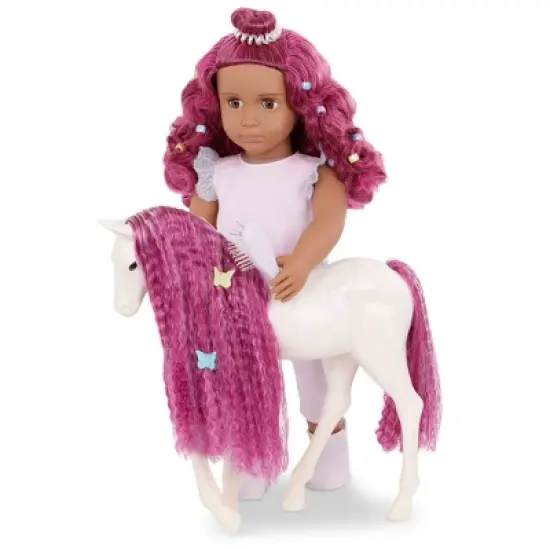 Our Generation Estra & Delta 18" Doll & Foal Hair Play Set image {2}