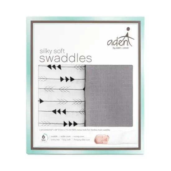 aden + anais Essentials Silky Soft Swaddle Blanket - 2pk image {1}