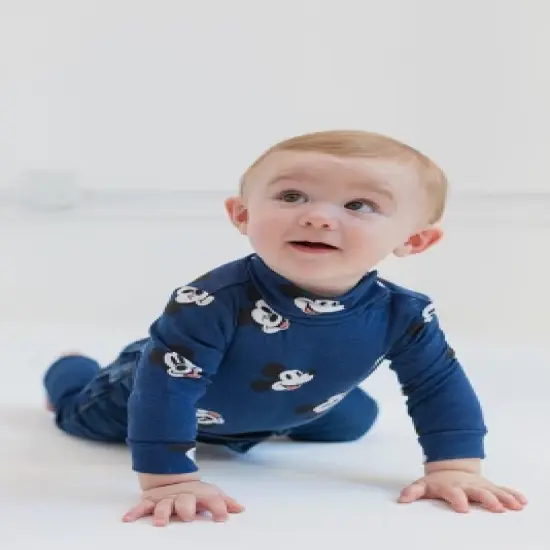 Disney Lion King,Mickey Mouse Simba Baby 2 Pack Turtleneck Bodysuits Newborn to Infant image {1}