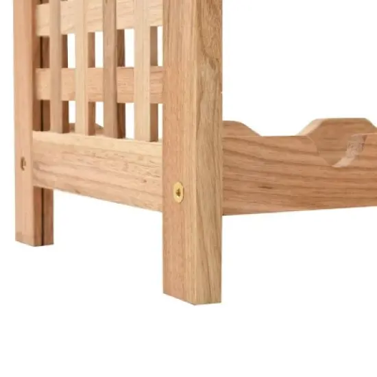 vidaXL Solid Walnut Wood Wine Rack - Freestanding 25-Bottle Holder, 5-Tier Storage, Elegant Shelving for Home Bar/Dining Area image {6}