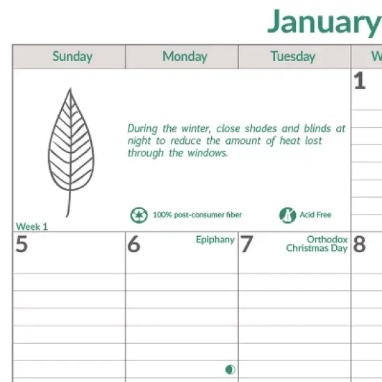 Rediform Office Products EcoLogix Monthly Wall Calendar 12-Month January 2026 to December 2026 EcoLogix Artwork White image {2}