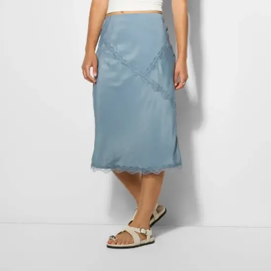 Women's Lace Trim Midi A-Line Skirt - Wild Fable&trade; image {1}
