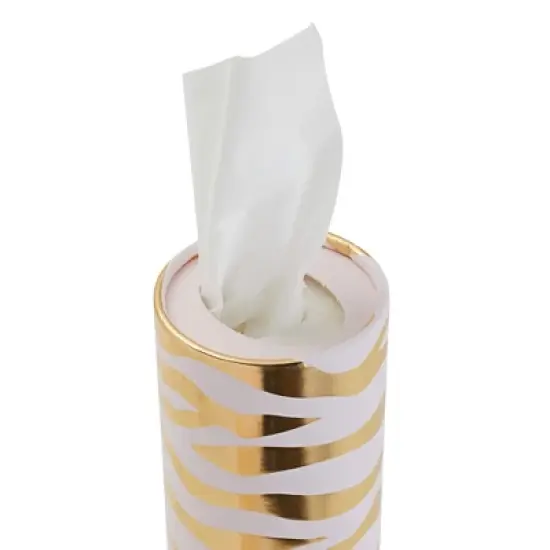 Zodaca 8 Pack Decorative 50 Count Cylinder Tissue Boxes for Car Cup Holder, Travel Carry Bag, 4 Designs (6.5 In) image {4}