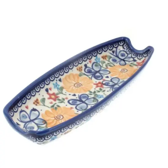 Blue Rose Polish Pottery 159-Vena Corn on the Cob Dish image {3}