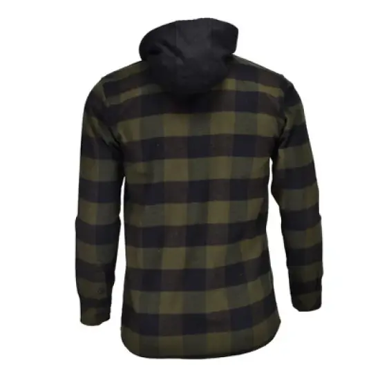 Burnside Men's Yarn Dyed Mid Weight Flannel Hoodie Shirt Jacket image {1}