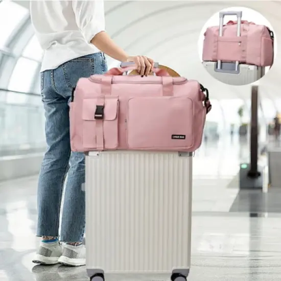 Gym Duffle Bag for Women Men, Sports Backpack with Wet & Shoe Compartment image {2}