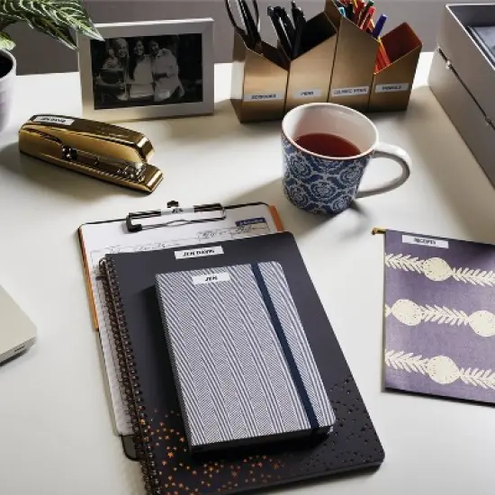 DYMO LetraTag 2pk Label Tape Cassette Black on White Plastic: Refill for Label Maker, Cassette Labels, Black Ink image {3}