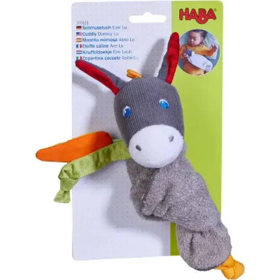 HABA Cuddly Donkey Snuggly Lovey Baby Blankie image {6}