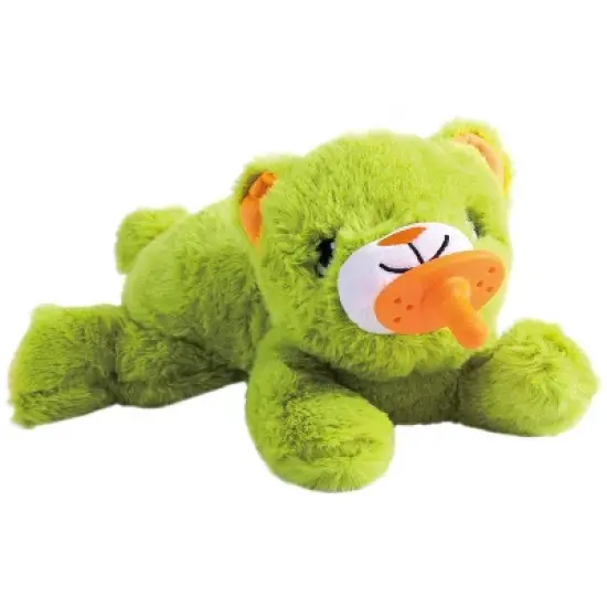 Allforpaws Dog Toys, Puppy Soothing Heartbeat Warm Bear Comfort Dog Sleep Aid Plush Toy, Pacifier Buddy, Green image {6}