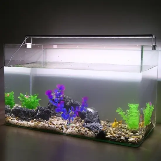 Unique Bargains Plastic Artificial Water Plants Aquarium Decorations Purple 7.68" Heigh 1 Pc image {1}