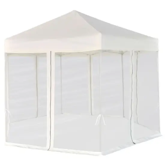 vidaXL Gazebo Cream White image {12}