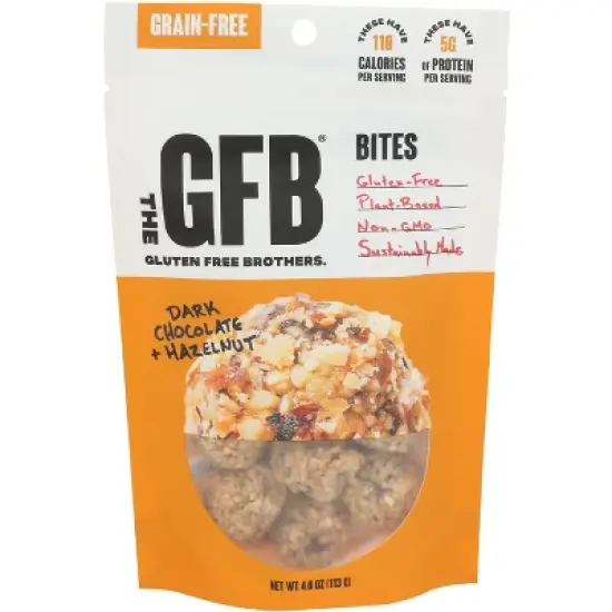 The GFB Bites Dark Chocolate Hazelnut  - 4 oz (Case of 6) image {1}