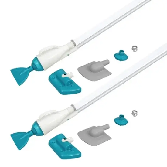Bestway Flowclear AquaCrawl 88" Pool Vacuum for 15' Above Ground Pools with Removable Debris Bag, Suction Nozzle, Skimmer Head, and Adapters, 2 Pack image {6}