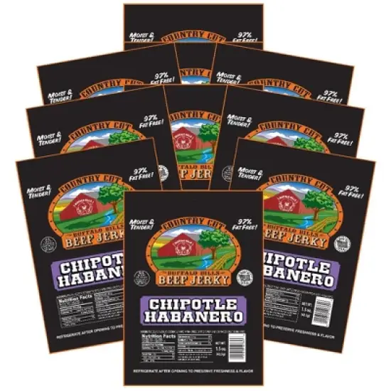 Buffalo Bills 1.5oz Chipotle Habanero Country Cut Beef Jerky - Ten 1.5oz Packs image {5}