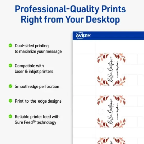 Avery Rounded Slot Tags, 1-1/2" x 2-1/2", Matte White, 250 Total image {1}