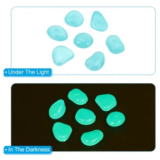 Unique Bargains Fish Tank Decoration Glowing Pebbles 8-11mm 300 Pcs image {3}