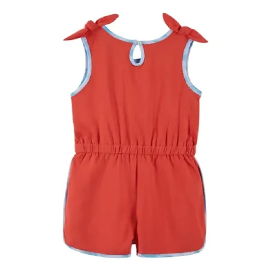 Andy & Evan Toddler Girls Dolphin Romper Red, Size 4T image {1}