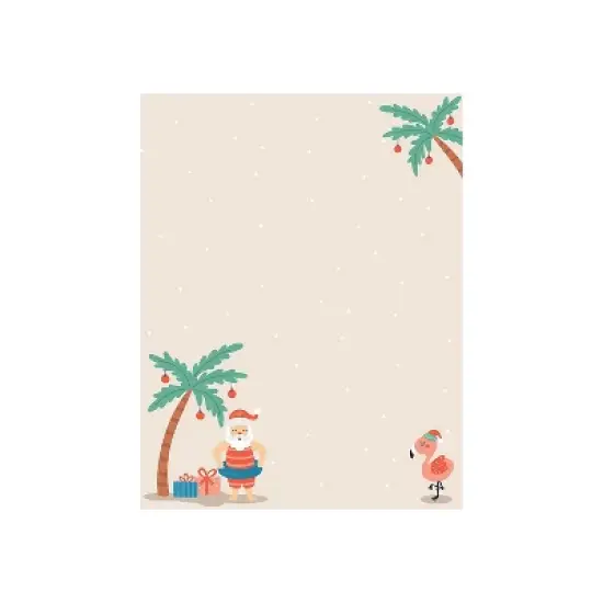Great Papers! Tropical Santa Holiday Letterhead Multicolor 80/Pack (2020109) image {1}