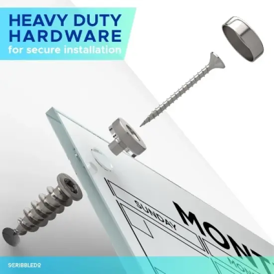 SCRIBBLEDO Magnetic Glass Wall Calendar 18"x24" Monthly Dry Erase Planner with Marker Tray image {3}