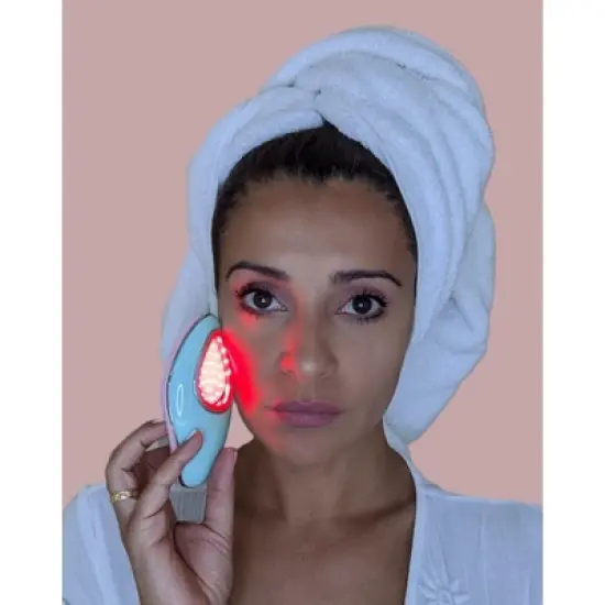 LINSAY Facial Cleansing Brush with LED Skin Therapy Included Super SPA Bundle with Potent anti-aging Serum, USB Cable, Headband and Cosmetic Bag image {4}