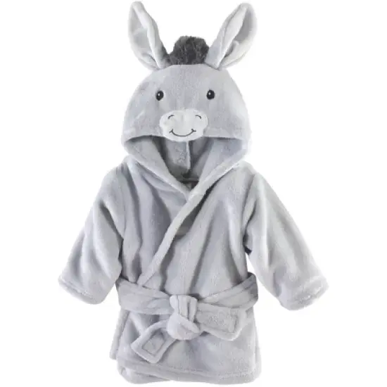 Hudson Baby Infant Boy 2Pc Plush Animal Face Bathrobe, Pirate Elephant Donkey, 0-9 Months image {2}