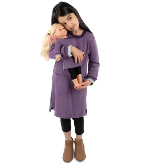 Leveret Girls and Doll Matching Sweatshirt Tunic Dress image {8}