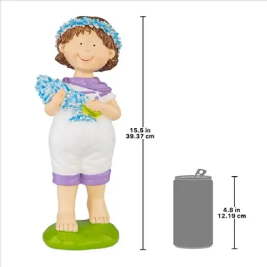 Design Toscano Bluebonnet Twins Springtime Child Garden Statue: Juliette Girl image {7}