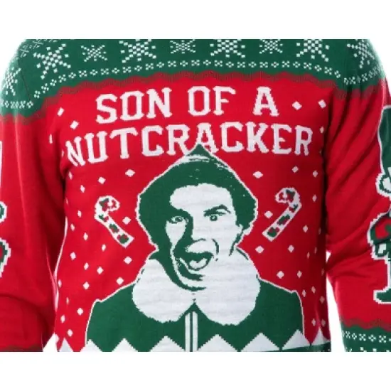 ELF Movie Men's Son of a Nutcracker Ugly Christmas Sweater Knit Pullover image {2}