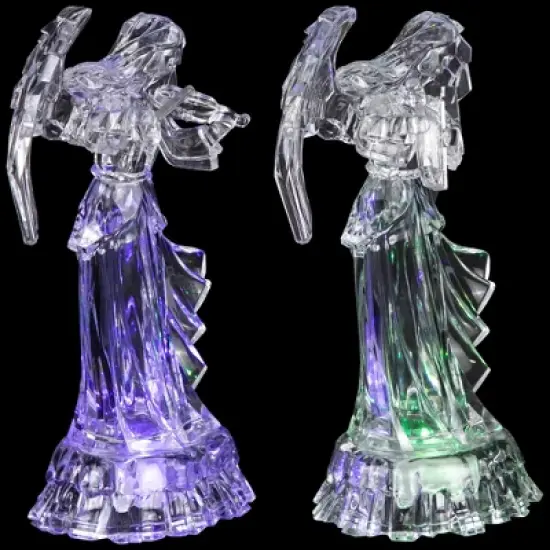 Northlight LED Lighted Color Changing Angel Acrylic Christmas Decorations - 9" - Set of 2 image {5}