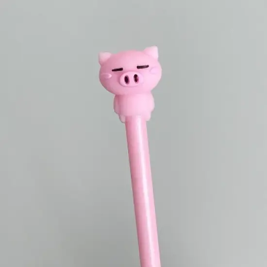 Wrapables Cute Notebook Gel Pen Set, Diary Journal Gift Set, Pink Piggy image {4}