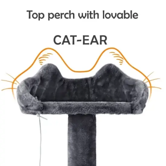 Yaheetech 61.5"H Cat Tree with 2 Condos for Kittens Small Cats image {6}
