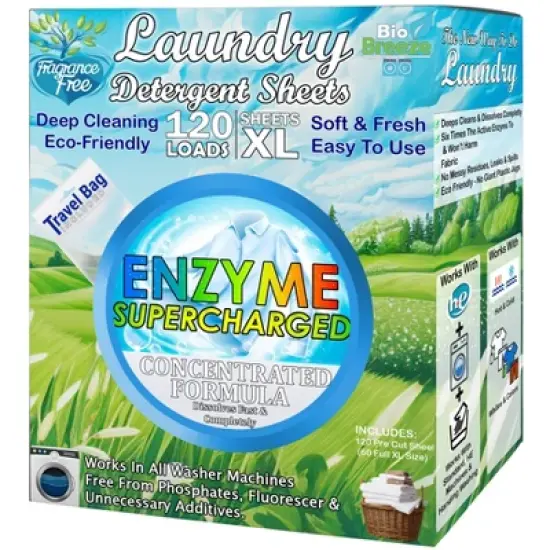 5 Star Super Deals Laundry Detergent Sheets (120 Loads) Liquidless, Eco-Friendly, Hypoallergenic, & Enzyme-Based Stain Removal image {17}