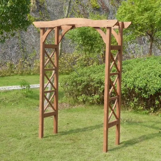7' Canadian Hemlock Weatherproof Arbor - Natural - Merry Products image {1}
