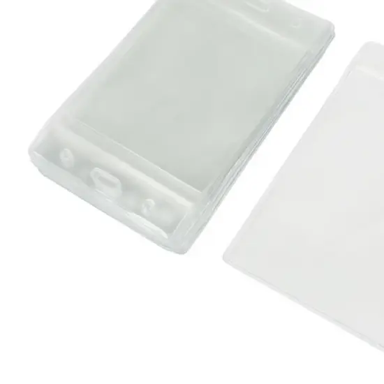 Unique Bargains Resealable Zip Clear Plastic Vertical ID Badge Holder 10 PCS image {5}