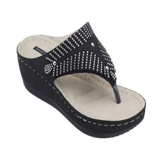GC Shoes Virginia Embellished Comfort Slide Wedge Sandals image {5}