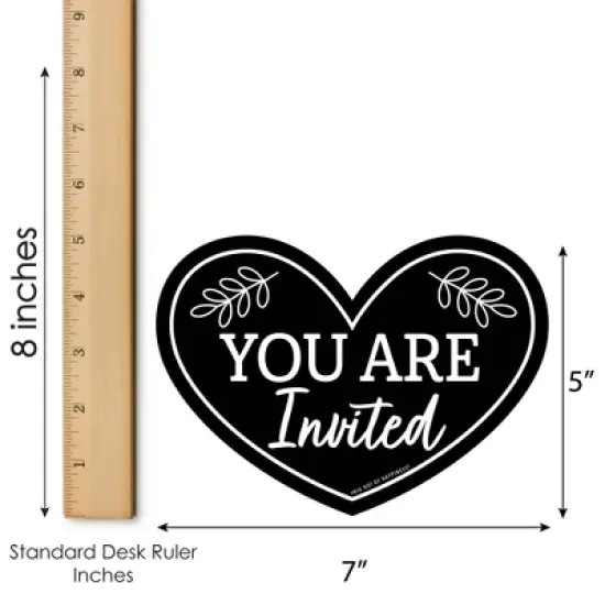 Big Dot of Happiness Mr. and Mrs. - Shaped Fill-In Invitations - Black and White Wedding or Bridal Shower Invitation Cards with Envelopes - Set of 12 image {4}