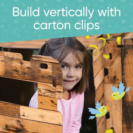 Hearthsong 32-Panel Cabin Style Fantasy Fort Indoor Fort Building Kit with Hook and Loop Connectors image {6}