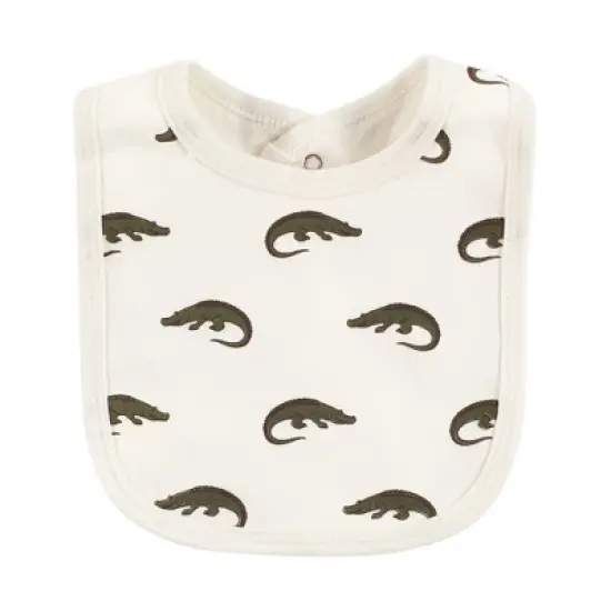 Touched by Nature Infant Boy Organic Cotton Bibs, Classic Safari Animals, One Size image {6}