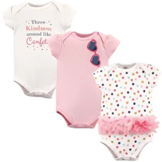 Little Treasure Baby Girl Cotton Bodysuits 3pk, Confetti image {1}