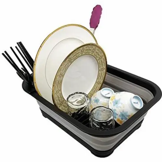 SAMMART 7.3L (1.9 Gallon) Collapsible Dish Drainer with Drainer Board image {7}