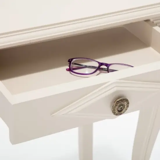 Collins Side Table with Drawer Cream - Finch image {3}