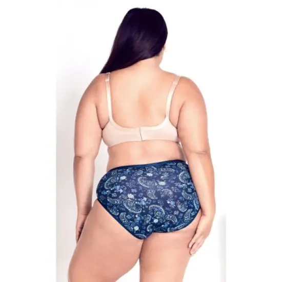 Women's Plus Size  Hi Cut Fashion 3 Pack Brief - blue | AVENUE image {1}