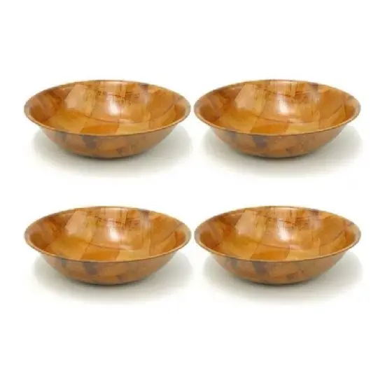 Winco Wooden Woven Salad Bowl Pack of 4 image {6}