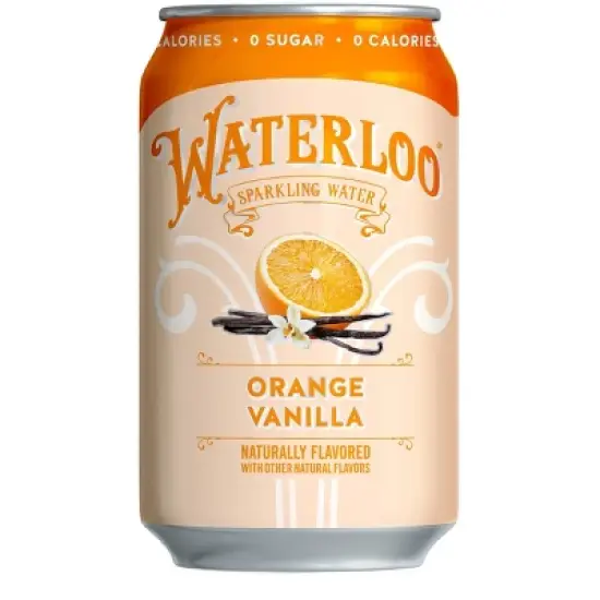 Waterloo Orange Vanilla Sparkling Water - 8pk/12 fl oz Cans image {1}