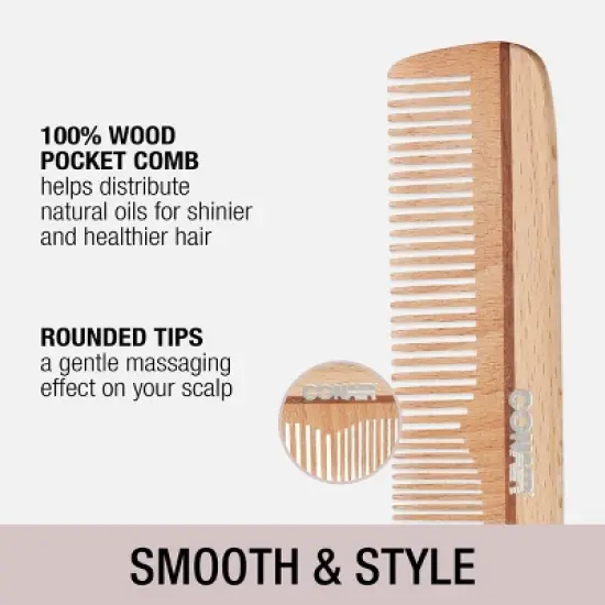 CONAIRMAN 100% Wood Handmade Dressing Comb image {2}